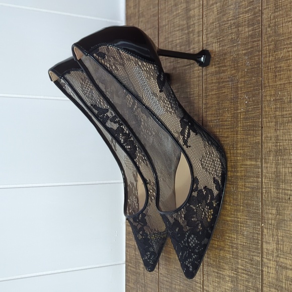 NWOT Vivienne Hu New York Black Lace Shoes Neat Style Heels - Picture 12 of 12